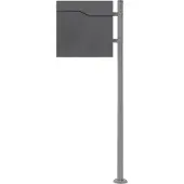 ML-Design ECD Germany Standbriefkasten Edelstahl metallic 120 cm, mit Pfosten & Zeitungsfach, Postkasten Anthrazit pulverbeschichtet, Design Briefkasten