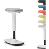 Dauphin Steh-Sitz-Hocker to-swift work, H 500-750 mm, Tellerfuß, mit Wippfunktion, weiß
