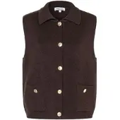 More & more dunkelbraue Strickweste in espresso brown | Gr.: 40