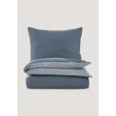 Hessnatur Satin Wende Bettwäsche-Set in stahlblau | Gr.: 155x220 cm (80x80 cm)
