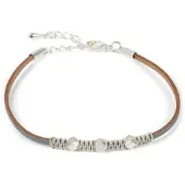 StyleBREAKER Armband in Hellgrau / Silber | Gr.: onesize