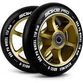 Soke 803204 Rollen für Rollschuhe, 110 mm, goldfarben, 2 Stück