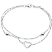 Eye Candy Armband "HERZ" in Silber aus Sterling-Silber - (L) 18,5 cm | Gr.: onesize