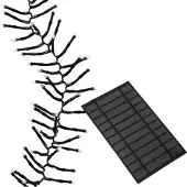 MARELIDA LED Solar Büschellichterkette - Cluster -768 warmweiße LED - 7m - 8 Modi - per USB aufladbar