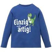 Kidsworld Langarmshirt "EINZIG NICHT ARTG" Langarm, Basic-Passform, bedruckt, Rundhalsausschnitt
