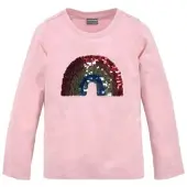 Kidsworld Langarmshirt "Regenbogen Pailletten-Applikation" Langarm, Basic-Passform, mit schimmernden Pailletten-Applikationen