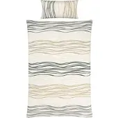 Redbest Seersucker Bettwäsche in beige-grau | Gr.: 135x200 cm + 40x80 cm