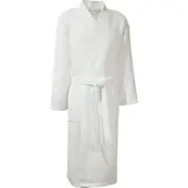 Erwin Müller Piqué Unisex-Bademantel lang Hohenfels in weiß | Gr.: XXL