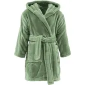 Redbest Fleece Kinder-Bademantel mit Kapuze Perris in grün | Gr.: 86/92