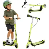 Kik Kinder-Roller TRIKE FIX, zweirädrig, LED, zusammenklappbar, mit Doppelbremsen, neongrün
