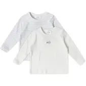 Stellou & Friends Langarmshirt-Set 2er Pack in grau, weiß | Gr.: 110/116