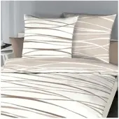 TRAUMSCHLAF Biber Bettwäsche Motion natur 140x200 cm + 70x90 cm