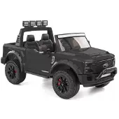 HECHT Kinder Elektroauto Ford F450 Black | 4 x 35 W Motoren | bis 6 km/h | Mit Fernbedienung | Mit Musikfunktion |