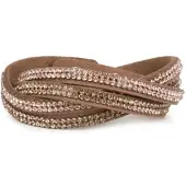 StyleBREAKER Armband in Braun / Hellbraun-Rose | Gr.: onesize