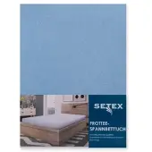 Setex Frottee-Spannbettlaken in mittelblau | Gr.: 180-200 x 200 cm
