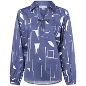 Marie Lund Blusenshirt in indigo ecru - 0006 | Gr.: 40