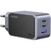 UGREEN Nexode Air 65W sieninis kroviklis, USB + 2x USB-C pilkos spalvos, Drinnen, AC, Grau