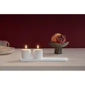 Uyuni Aufladbar LED Stumpenkerze 6,8x6,8 cm weiß - Lighting Lighting, Weiß, für Wohnzimmer, Kunststoff