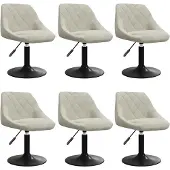 vidaXL Esszimmerstühle 6 Stk. Drehbar Creme Samt