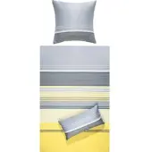 Erwin Müller Mako-Satin Bettwäsche in gelb-grau | Gr.: 135x200 cm (80x80 cm)