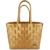 Normani Flecht-/Einkaufskorb mit Innentasche in Gold | Gr.: onesize