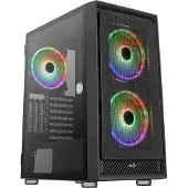 Aerocool Graphite V3, Midi Tower, PC, Schwarz, ATX, micro ATX, Mini-ITX, ABS, SPCC, Stahl, Blau, Grün, Rot