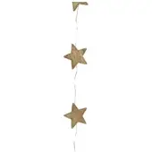 MARELIDA LED Lichterkette Holzsterne - 10 warmweiße LED - L: 0,90m - Batteriebetrieb - für Innen - natur