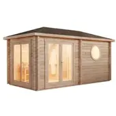 Luxhut FinnTherm Saunahaus Pori-70, 70 mm Wandstärke (488 x 254 cm)