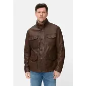 Camel active Lederjacke mit Innenaschen in Braun | Gr.: 60