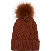 StyleBREAKER Strick Bommelmütze in Cognac | Gr.: onesize