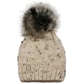 StyleBREAKER Strick Bommelmütze in Beige | Gr.: onesize