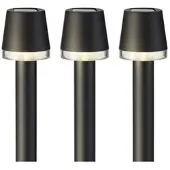 MARELIDA LED Solar Wegleuchten - Gartenleuchte - warmweiße LED - H: 31,5cm - Erdspieß - schwarz - 3er Set