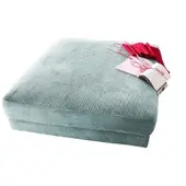 KAWOLA Big Hocker MADELINE Polsterhocker Cord hellblau