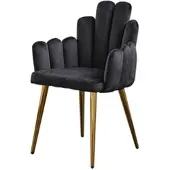 KAWOLA Stuhl FREJA Esszimmerstuhl Velvet schwarz Fuß gold