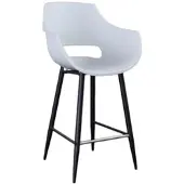 KAWOLA Barhocker ZAJA Barstuhl Sitzhöhe 76 cm Kunststoff weiß