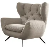 KAWOLA Sessel CHARME Hochlehnsessel Cord steingrau