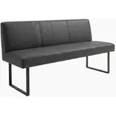 KAWOLA Esszimmerbank ELEEN Leder schwarz 123cm