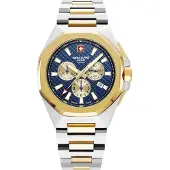 Swiss Alpine Military Herren Uhr Chronograph Analog Quarz 7005.9145SAM Edelstahl