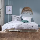 Apelt Mako-Satin Bettwäsche Birds grau-weiß 140x200 cm + 70x90 cm - grau;weiß
