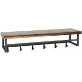 KAWOLA Garderobe ADELIA Nussbaum Metall Hutablage 6 Haken grau