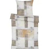 Estella Mako-Interlock-Jersey Bettwäsche Eetu in kiesel | Gr.: 155x220 cm (40x80 cm)