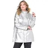 Miamoda Kunstlederjacke in silber | Gr.: 52