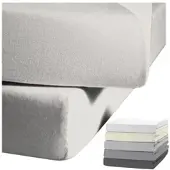 Jack Biber Spannbettlaken Spannbetttuch in Silber | Gr.: 180x200 cm
