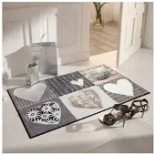 Salonloewe Fußmatte in grau/beige | Gr.: 75 x 190 cm