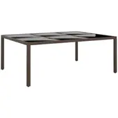Furnicato Gartentisch Mit Glasplatte Braun 200x150x75 Cm Rattan