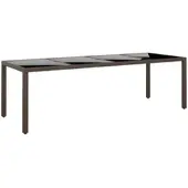 Furnicato Gartentisch Mit Glasplatte Braun Poly Rattan