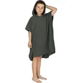 Normani Badeponcho aus Bio-Baumwolle für Kinder in Anthrazit | Gr.: 60 x 60 cm