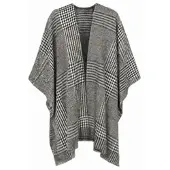 Collezione alessandro XXL-Schal "Hahnentritt" 1 Stk. schwarz-weiß mit braun