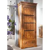 MASSIVMOEBEL24.DE Schrank Akazie 80x40x193 honig lackiert OXFORD #0900