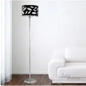 Licht-Erlebnisse moderne Stehleuchte chrom schwarz elegante Wohnzimmerleuchte Wohnzimmerlampe mit Fußschalter schönes Design